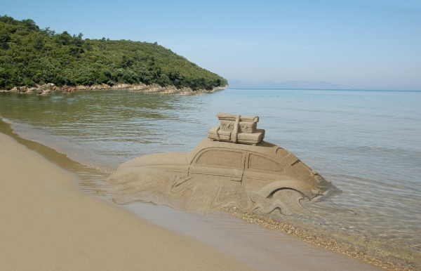 Creation of sand car in water: Step 8